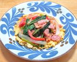 ベーコンと小松菜にパプリカの中華あんかけ作り方7写真