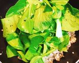ヘルシー!豆腐とチンゲン菜のひき肉炒め作り方4写真