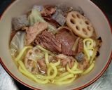 牛タンと牛スジの生姜煮ちゃんぽん麺！作り方5写真