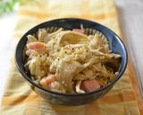 チーズとろ～り！舞茸とベーコンの炊込ご飯作り方6写真