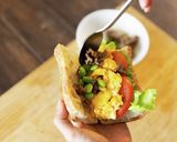 妊婦飯♪しぐれ煮と卵のサンドイッチ作り方2写真