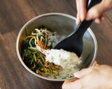 妊婦飯ほうれん草ナムルとしらすのおにぎり作り方1写真
