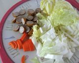 ウィンナーと白菜のちゃんぽん風スープ作り方1写真