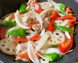 ＊れんこんとピーマンと鶏肉の中華風炒め＊作り方2写真