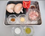 あわび茸と鶏肉のカレー風味炒め作り方1写真