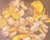 かぼちゃと鶏モモ肉の炒め物作り方4写真