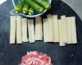 ちくわぶとオクラと三枚肉のオイスター炒め作り方3写真