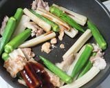ちくわぶとオクラと三枚肉のオイスター炒め作り方6写真