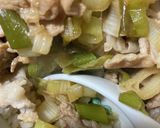 超簡単　ねぎ豚ポン酢丼作り方8写真