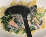 ほうれん草とサーモンのスープペンネ作り方16写真