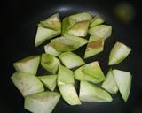 白茄子…すき焼き味の炒め物作り方1写真