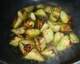白茄子…すき焼き味の炒め物作り方2写真