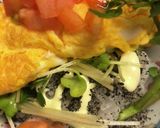 半端野菜トッピング*10分朝食*卵焼き丼作り方5写真