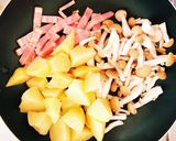 しめじベーコンポテトのガーリックバター作り方3写真