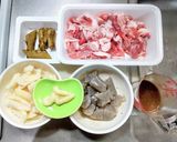 叩きレンコンと豚こま肉の中華風煮付け作り方1写真