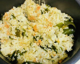 紅鮭中骨水煮缶とわかめの炊き込みご飯作り方6写真