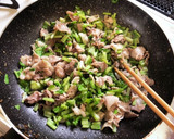 ☆豚ばらと大根菜(小松菜)の麻婆炒め☆作り方2写真