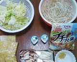 プチッと鍋で貝の出汁あんかけ焼きそば作り方1写真