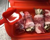 簡単！レンジで５分♪まいたけの豚肉ロール作り方9写真
