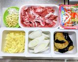 豚こま肉と長ネギにナスの韓国風味噌炒め作り方1写真