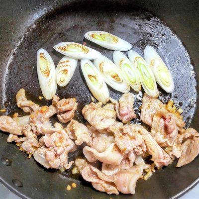 豚こま肉と長ネギにナスの韓国風味噌炒め by オヤジの仕事場ゴハン
