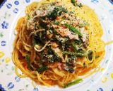 青菜とベーコンのトマトクリームパスタ作り方7写真