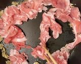 豚コマとニラの玉子とじ作り方2写真