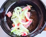 キャベツと厚切りベーコンのスープパスタ作り方5写真