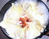 キャベツと厚切りベーコンのスープパスタ作り方7写真