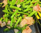 空心菜（あさがお菜）とベーコンの炒め物作り方5写真