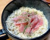 オートミールで簡単！生ハムカルボリゾット作り方3写真