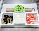 滑らか豆腐とナスにカニカマのブッカケ蕎麦作り方1写真