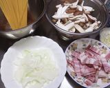 きのことベーコンのクリームパスタ作り方1写真