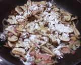 きのことベーコンのクリームパスタ作り方9写真