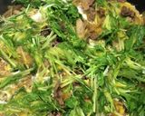 水菜たっぷり牛ごぼうの柳川風作り方4写真