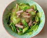 青梗菜とハムのあっさり炒め作り方10写真