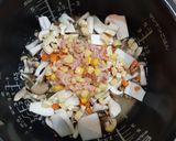 簡単！きのことツナコーンの炊き込みご飯作り方3写真
