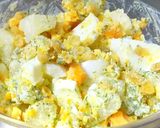 ゆで卵とポテトと揚げ玉の青のりマヨネーズ作り方3写真