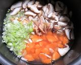 白だしで、秋サケと椎茸の炊き込みごはん作り方3写真