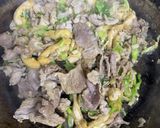 豚コマ、キムチ、油揚げ、ネギの常備菜作り方4写真