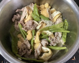 豚こま肉とインゲンとすしあげの煮物♬作り方5写真