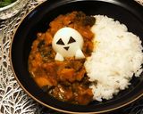 お家のカレーに乗せるだけ♪簡単ハロウィン作り方5写真
