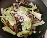 青梗菜とひき肉のオイスターソース炒め作り方7写真
