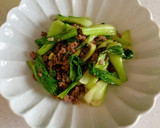 青梗菜とひき肉のオイスターソース炒め作り方11写真