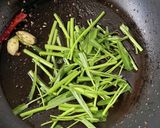 空芯菜と和山椒の和風ペペロンチーノ作り方2写真