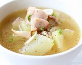 【ハヤトウリとベーコンのにんにくスープ】作り方4写真