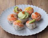 簡単♪海老のてまり寿司／酢飯１合分作り方4写真