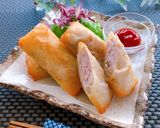 大葉とほぐしサラダチキンの簡単春巻き作り方9写真