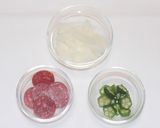 トマトピューレーと甜面醤のピザトースト作り方1写真