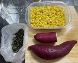 さつま芋とコーンの塩昆布マヨサラダ作り方1写真